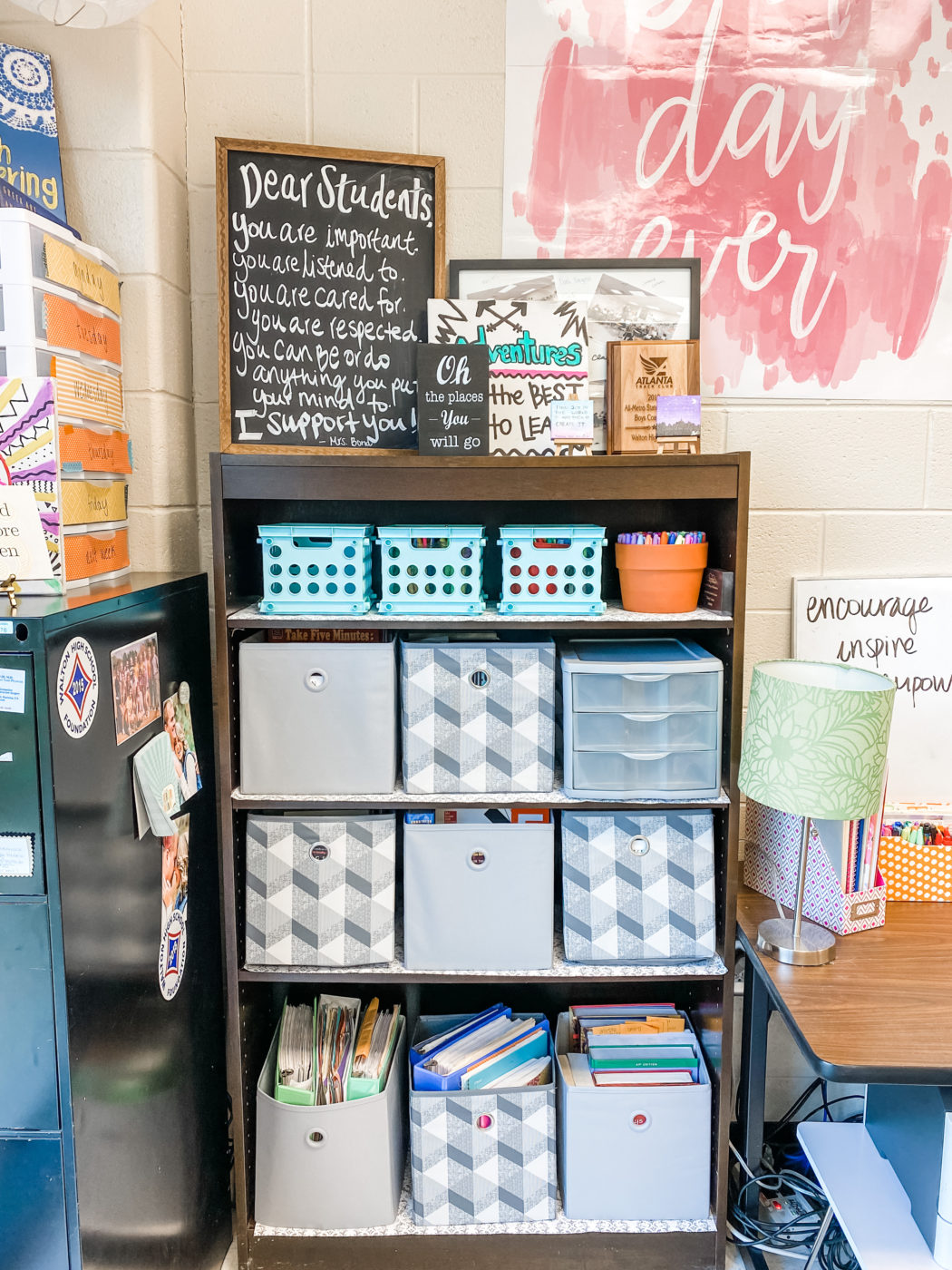Classroom must-haves. Teacher essentials. Classroom storage. Collapsible bins. Teacher crate. Teacher organization and storage ideas. Secondary classroom. 