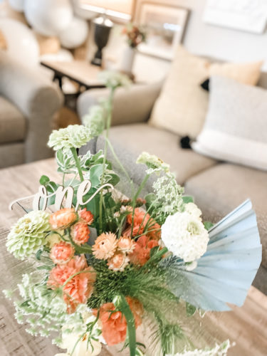 first birthday party flowers